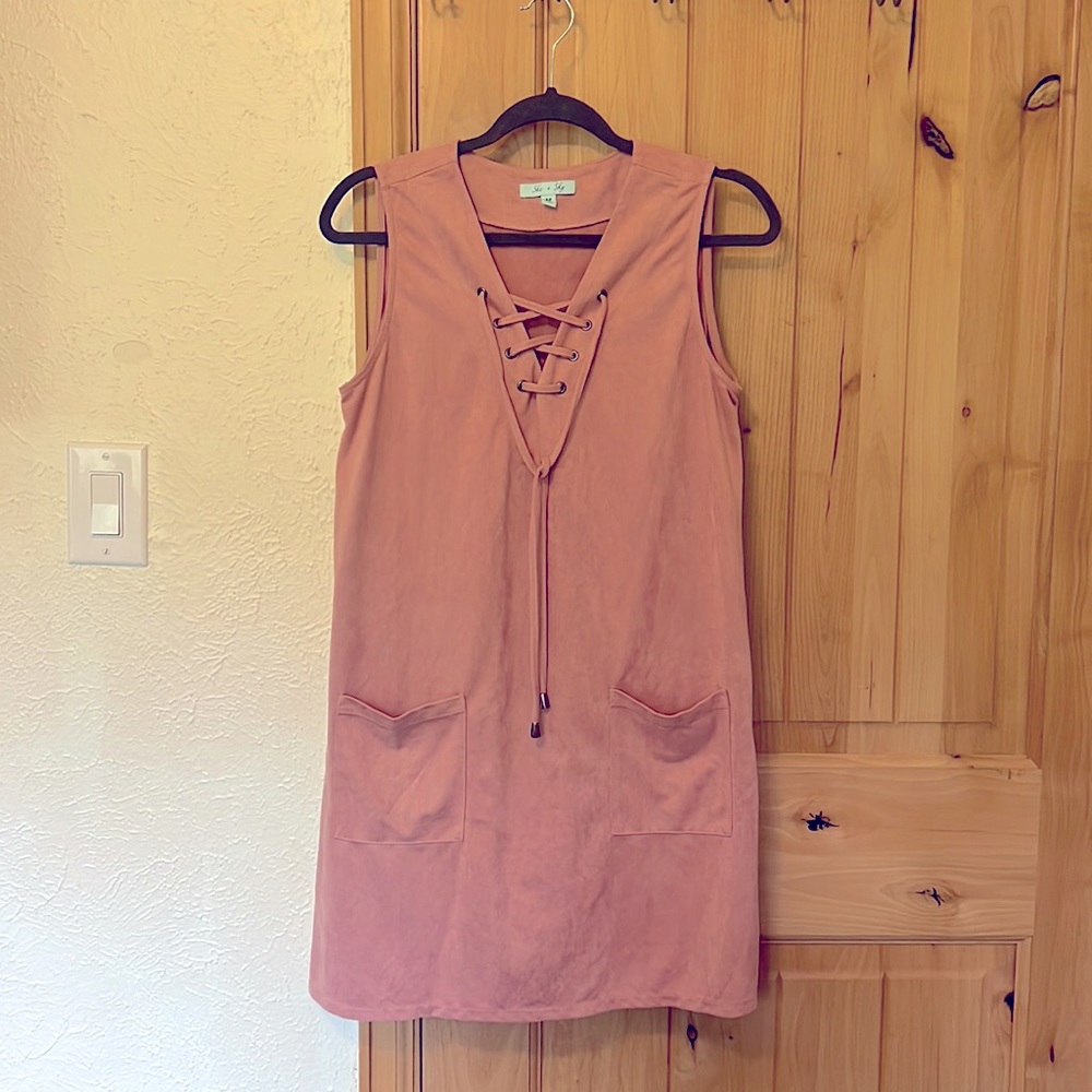 Pink Suede Dress